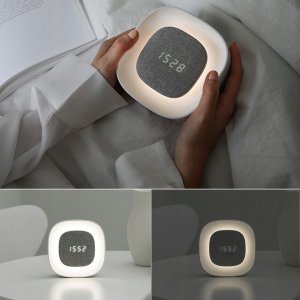 Forever Alarm clock with LED night light PURE FNL-03 BJORN white square Light 4