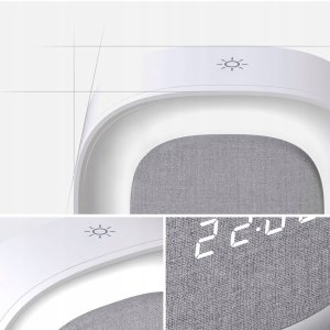 Forever Alarm clock with LED night light PURE FNL-03 BJORN white square Light 5