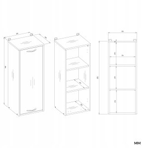 Szafka na pralkę NINA W1D BIAŁY 7