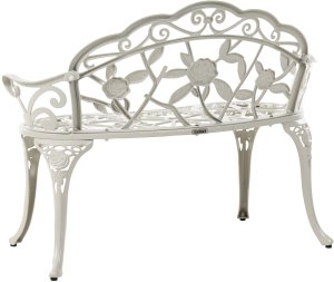 Ławka ogrodowa PIURA 88 cm Metal Biały 5