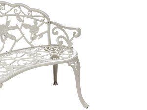 Ławka ogrodowa PIURA 88 cm Metal Biały 6