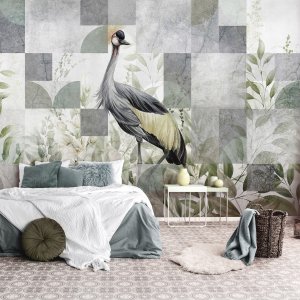 Fototapeta Winylowa Ptak Liście Do Sypialni Salonu 416x254 2