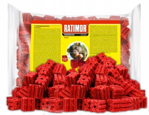 Trutka na Myszy i Szczury Czerwona Kostka Bromadiolone 1,5kg Ratimor Trucizna Środek Gryzoniobójczy Przeciw Myszom Szczurom Gryzoniom 2
