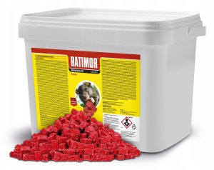 Trutka na Myszy i Szczury Mała Czerwona Kostka Bromadiolone 4,5kg Ratimor Trucizna Środek Gryzoniobójczy Przeciw Myszom Szczurom Gryzoniom 2
