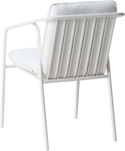Zestaw 8 krzeseł ogrodowych z poduszkami ASCIANO Metal Biały 7