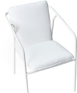 Zestaw 8 krzeseł ogrodowych z poduszkami ASCIANO Metal Biały 9
