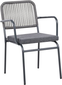 Zestaw 8 krzeseł ogrodowych z poduszkami TACENO Metal Szary 5