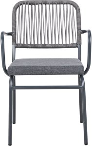 Zestaw 8 krzeseł ogrodowych z poduszkami TACENO Metal Szary 6