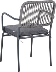 Zestaw 8 krzeseł ogrodowych z poduszkami TACENO Metal Szary 7