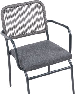 Zestaw 8 krzeseł ogrodowych z poduszkami TACENO Metal Szary 9