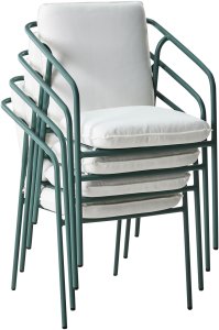 Zestaw 8 krzeseł ogrodowych z poduszkami ASCIANO Metal Zielony 8