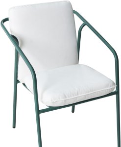 Zestaw 8 krzeseł ogrodowych z poduszkami ASCIANO Metal Zielony 9