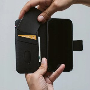 Decoded Leather Detachable Wallet - skórzana obudowa ochronna do iPhone 17 Pro kompatybilna z MagSafe (navy shadow) 8