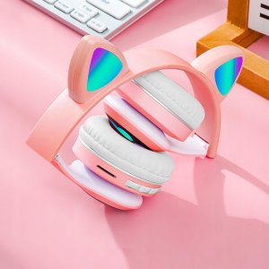 Słuchawki Bezprzewodowe Nauszne Dla Dzieci Z Uszami Kocie Uszy Bluetooth 7