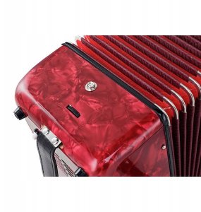 Czerwony Akordeon Klawiszowy Startone 48 Basów MKII 26 Klawiszy+ Torba Nowy 11