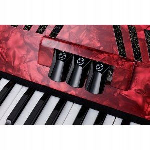 Czerwony Akordeon Klawiszowy Startone 48 Basów MKII 26 Klawiszy+ Torba Nowy 6