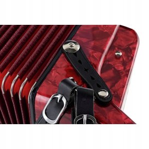 Czerwony Akordeon Klawiszowy Startone 48 Basów MKII 26 Klawiszy+ Torba Nowy 7