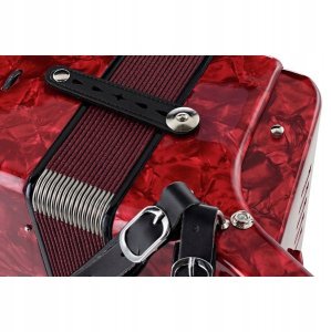 Czerwony Akordeon Klawiszowy Startone 48 Basów MKII 26 Klawiszy+ Torba Nowy 9