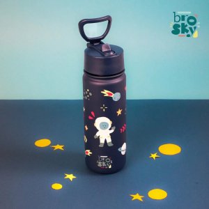 Brosky Kids Granatowa butelka na wodę dla dzieci w motyw kosmosu 550 ml 3