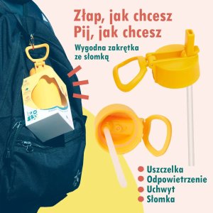Brosky Kids Granatowa butelka na wodę dla dzieci w motyw kosmosu 550 ml 7