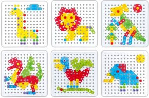 Klocki konstrukcyjne w pudełku, układanka do przykręcania, 96 elementów 3