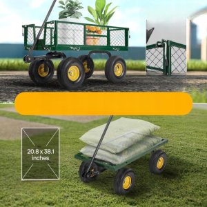 VIVOHOME Wózek Ogrodowy Max 400 kg z Obracaną o 180 Rączką 2