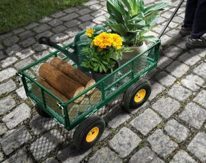 VIVOHOME Wózek Ogrodowy Max 400 kg z Obracaną o 180 Rączką 4