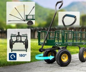 VIVOHOME Wózek Ogrodowy Max 400 kg z Obracaną o 180 Rączką 7