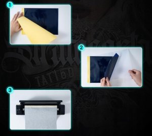 TATTMUSE Drukarka do tatuażu Bluetooth 10 arkuszy papieru czarna nowa 4