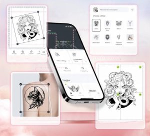 TATTMUSE Drukarka do tatuażu Bluetooth 10 arkuszy papieru różowa nowa 3