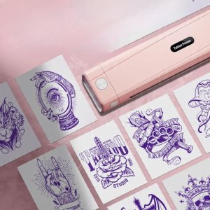 TATTMUSE Drukarka do tatuażu Bluetooth 10 arkuszy papieru różowa nowa 4
