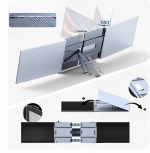 Kwumsy S8 PRO przenośny monitor rozszerzenie ekranu 14" 1920x1080 LCD 3