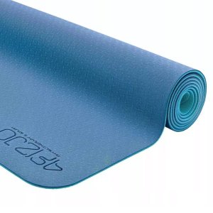 Mata do jogi i ćwiczeń fitness TPE10mm granat/niebieski 2