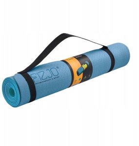 Mata do jogi i ćwiczeń fitness TPE10mm granat/niebieski 3