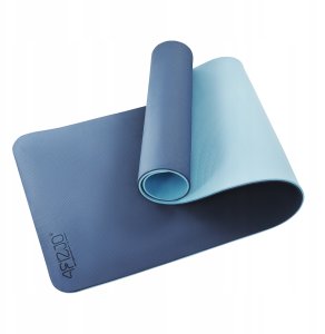 Mata do jogi i ćwiczeń fitness TPE10mm granat/niebieski 4