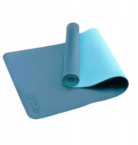 Mata do jogi i ćwiczeń fitness TPE10mm granat/niebieski 7