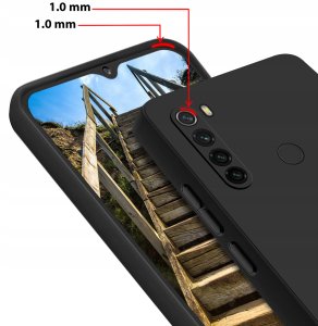 ZESTAW Etui do Xiaomi Redmi Note 8T Matowe Czarne Silikon Slim +2 SZT SZKŁO 4