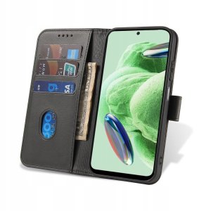 Etui do Xiaomi Redmi Note 12 5G Skórzane PORTFEL SKIN CASE + Szkło 9H 2