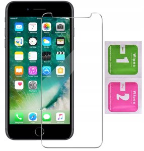 Etui z klapką do iPhone 7 | 8 Zamykane Czarne Futerał + Szkło 9H 8