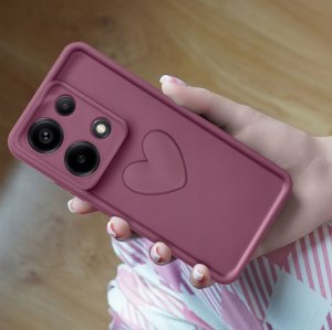 Etui do Xiaomi Redmi Note 13 Pro 4G silikonowe MATOWE serce + Szkło 9H 5