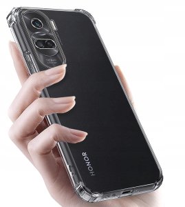 Etui do Honor 90 Lite 5G ANTI-SHOCK CLEAR CASE + Szkło OCHRONNE 9H 4