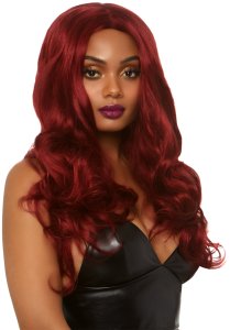 Burgundy wavy paryk 3