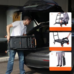 Wózek transportowy aluminiowy 136 kg 2w1 składany - wózek/platforma 4