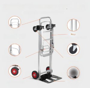 Wózek transportowy magazynowy składany aluminiowy 181 kg 3