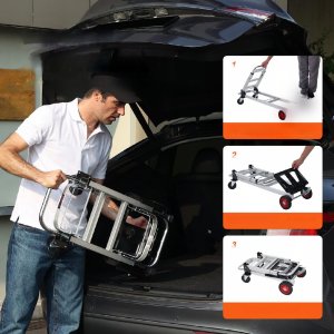 Wózek transportowy magazynowy składany aluminiowy 181 kg 4