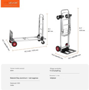 Wózek transportowy magazynowy składany aluminiowy 181 kg 6