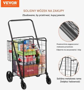Koszyk na zakupy duży sklepowy składany do 50 kg 2