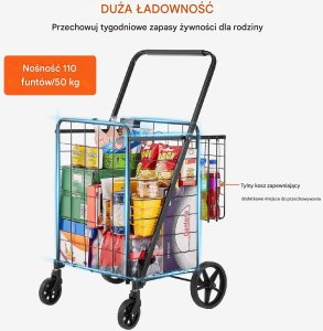 Koszyk na zakupy duży sklepowy składany do 50 kg 5