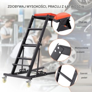 Podnośnik wózek warsztatowy regulowany 1219-1930mm 400kg do napraw aut 10