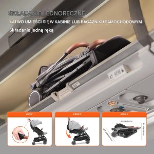 Składany Wózek Spacerowy dla Dzieci 03 lata Szary 3